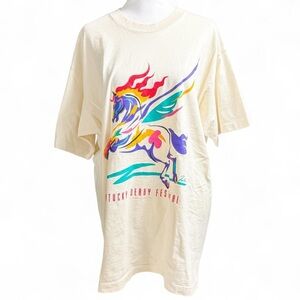 Vintage 1995 Kentucky Derby Colorful Pegasus Graphic T-Shirt